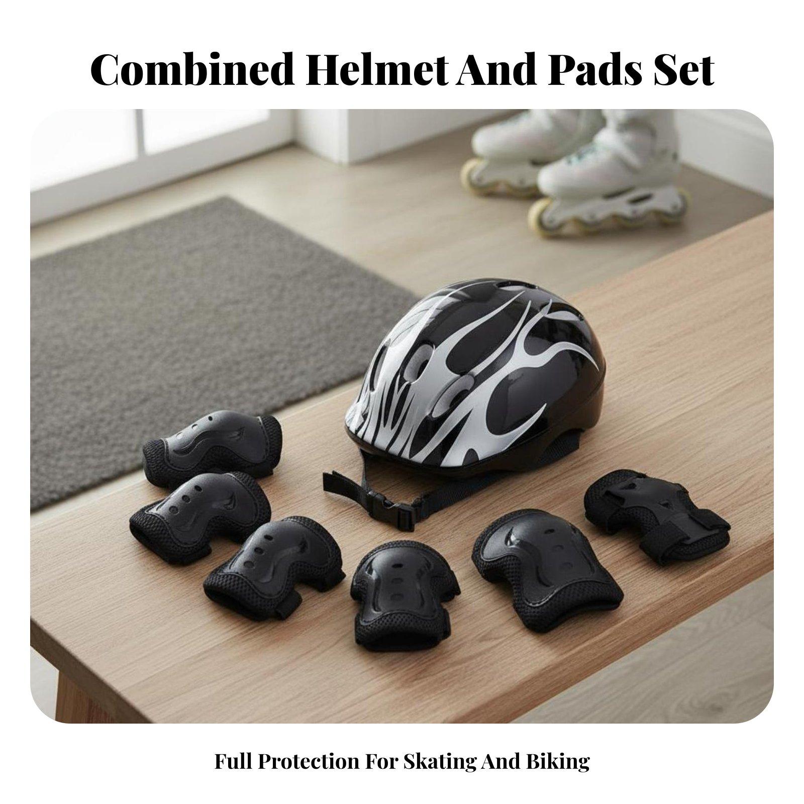 Kids Helmet and Knee Elbow Wri - Scooter Helmet Set recension och pris