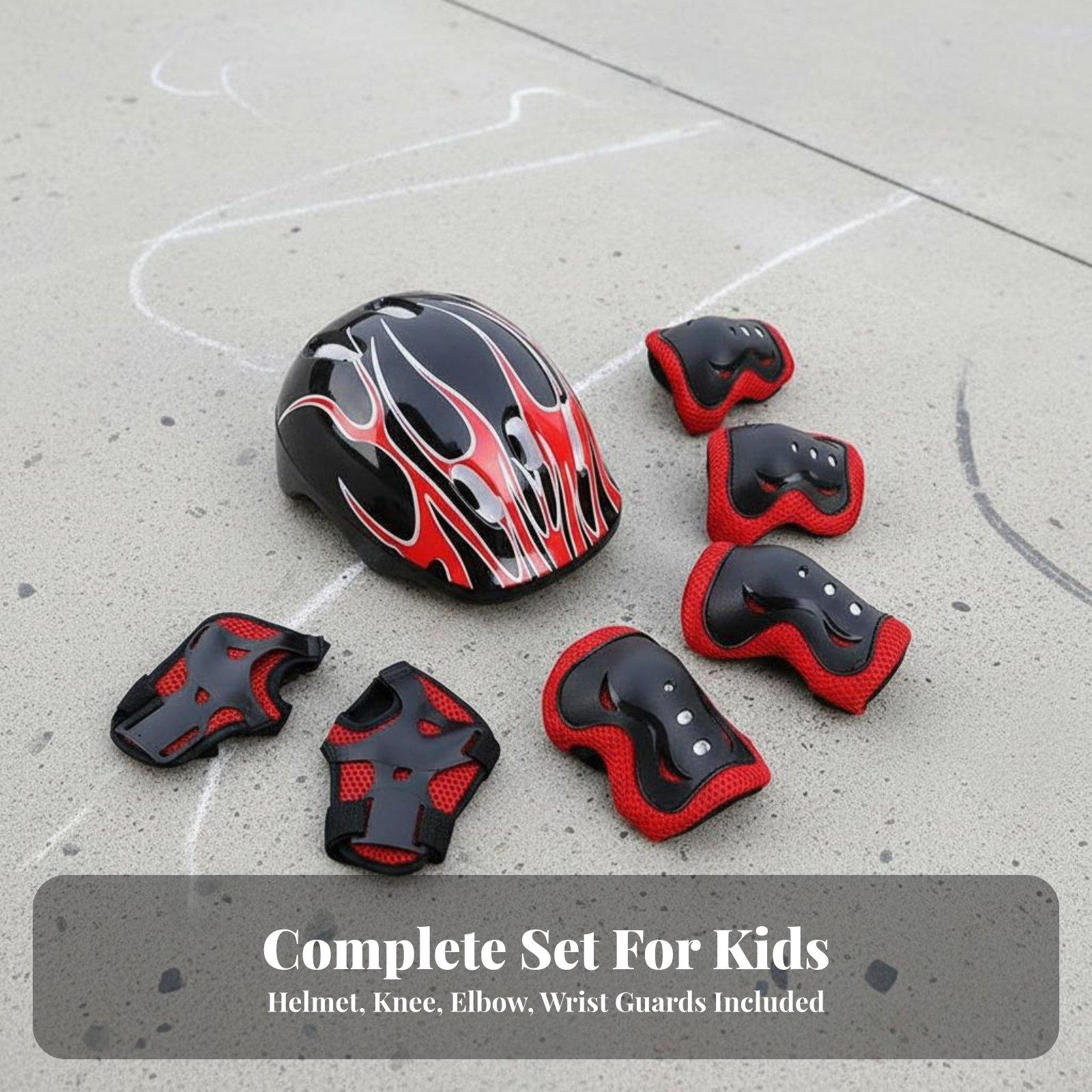 Kids Helmet and Knee Elbow Wri - Scooter Helmet Set recension och pris
