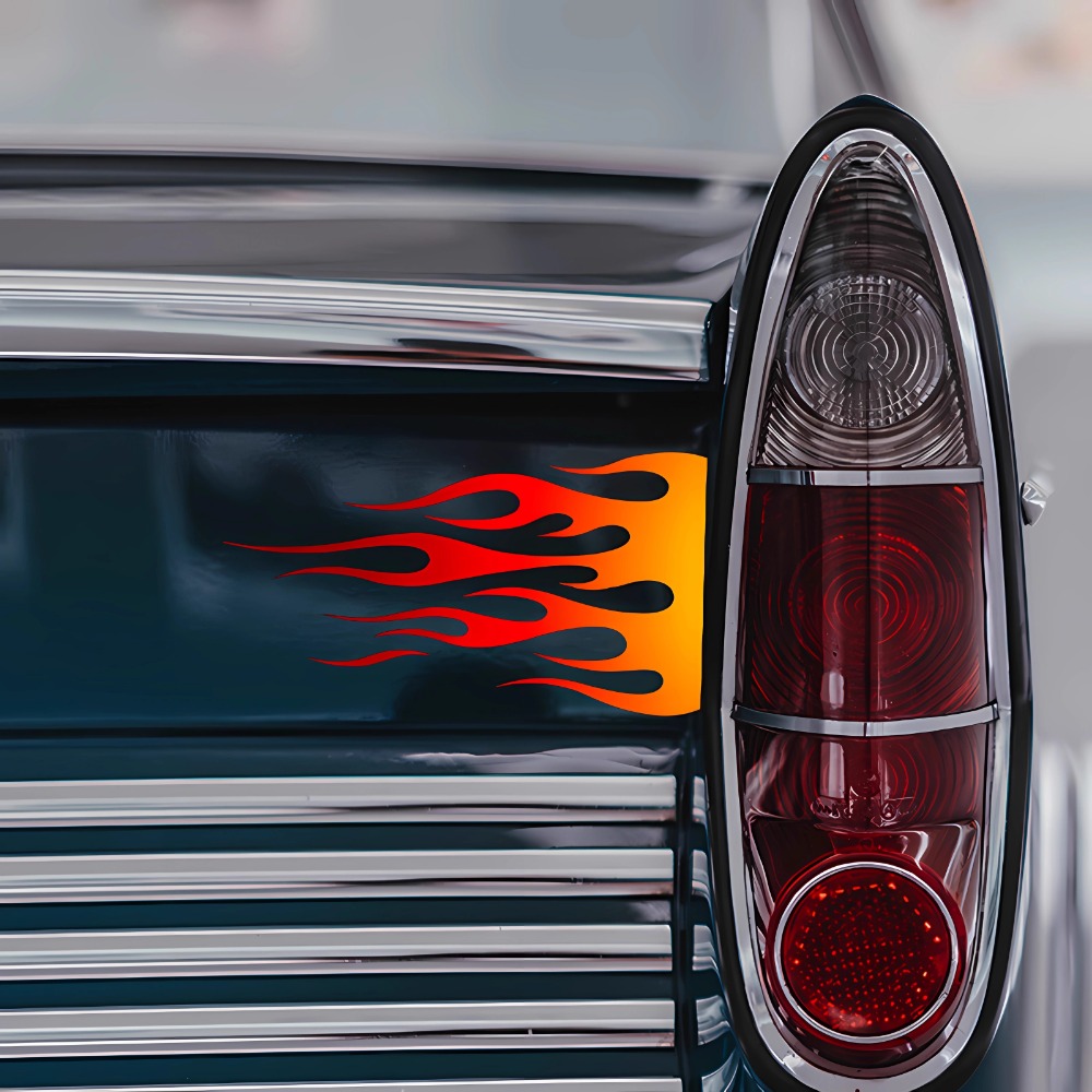 Flame Motorcycle Stickers Wate - Scooter Helmet Set recension och pris